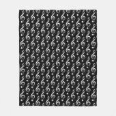 Couverture en polaire musicale à Clé Arbre (noir) (Devant)