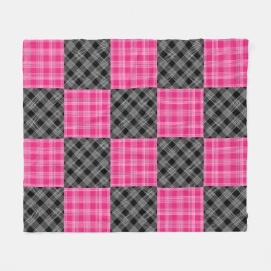 Couverture en polaire noire et rose (Devant (Horizontal))