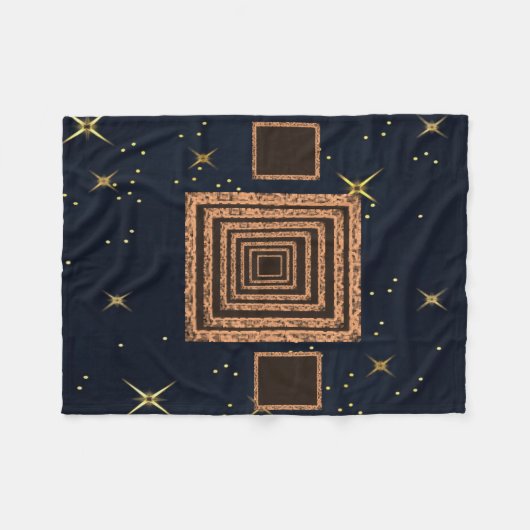 couverture en polaire orange bleu étoile personnal (Devant (Horizontal))