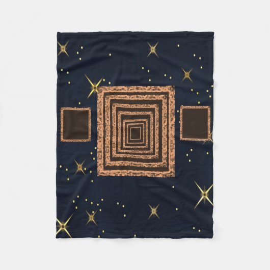 couverture en polaire orange bleu étoile personnal (Devant)