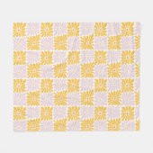 Couverture en polaire orange simple à motifs flora (Devant (Horizontal))