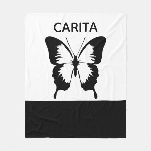 Couverture en polaire papillon personnalisée (Devant)