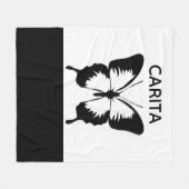 Couverture en polaire papillon personnalisée (Devant (Horizontal))