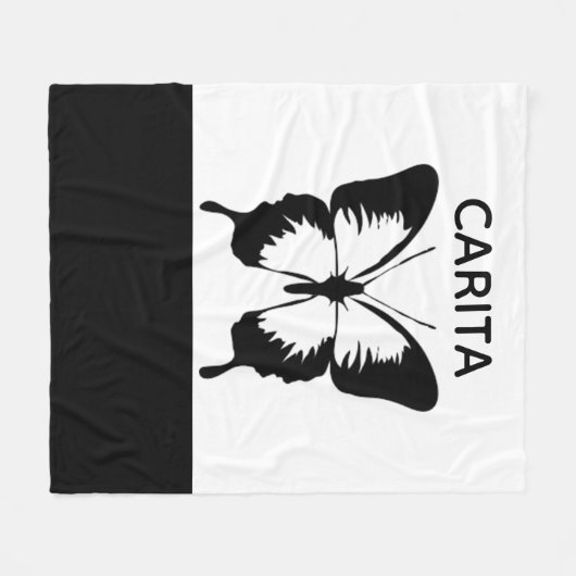 Couverture en polaire papillon personnalisée (Devant (Horizontal))