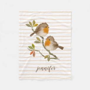 Couverture en polaire personnalisée Anglais Robin