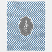 Couverture en polaire personnalisée Chevron bleu (Devant)