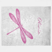 Couverture en polaire personnalisée Magenta Dragon (Devant (Horizontal))