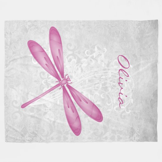 Couverture en polaire personnalisée Magenta Dragon (Devant (Horizontal))