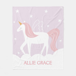 Couverture en polaire personnalisée Pastel Unicorn
