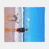 Couverture en polaire photo personnalisée avec vot (Devant (Horizontal))