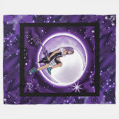 Couverture en polaire pour enfant de lune violette (Devant (Horizontal))