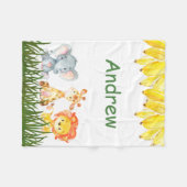 Couverture en polaire pour enfants éléphants perso (Devant (Horizontal))