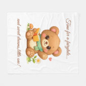 Couverture en polaire pour enfants | "Ours de lect (Devant (Horizontal))
