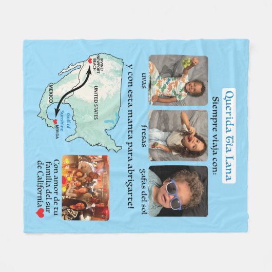 Couverture en polaire Querida Tia Lana (Devant (Horizontal))