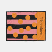 Couverture en polaire rayée rose et noire customis (Devant (Horizontal))