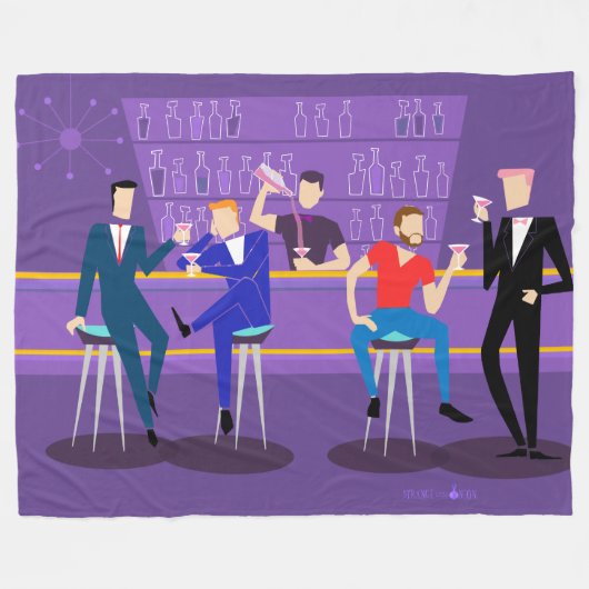 Couverture en polaire Retro Gay Bar (Devant (Horizontal))