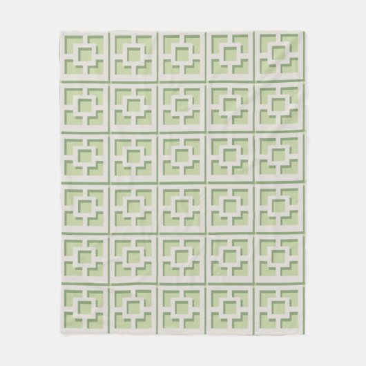Couverture en polaire Retro Green Trellis (Devant)