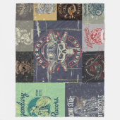 Couverture en polaire Retro Motorcycle Design (Devant)