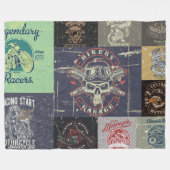 Couverture en polaire Retro Motorcycle Design (Devant (Horizontal))