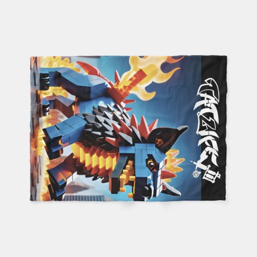 Couverture en polaire Robo-Block Pup (Devant (Horizontal))