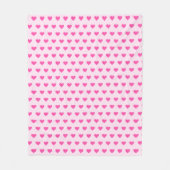 Couverture en polaire rose avec Coeurs (Devant)