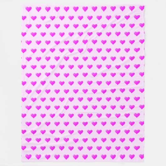 Couverture en polaire rose avec Coeurs ou Choisir (Devant)