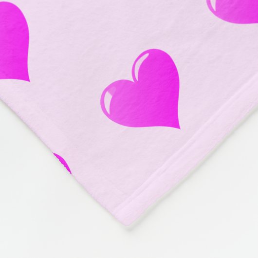 Couverture en polaire rose avec Coeurs ou Choisir (Coin)