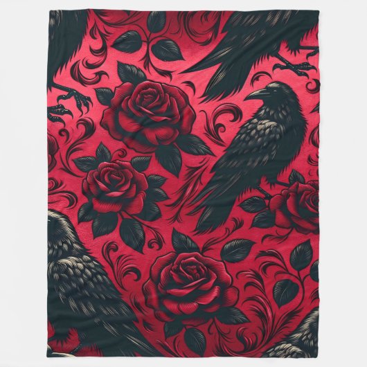 Couverture en polaire Rose corbeau 60x80 (Devant)