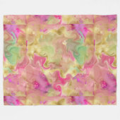 Couverture en polaire rose, or, encre de marbre ve (Devant (Horizontal))