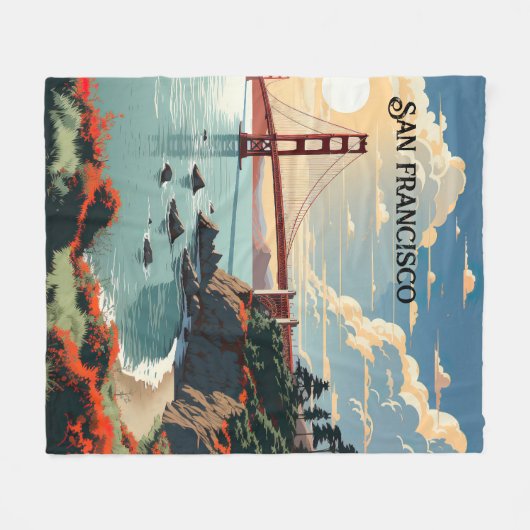 Couverture en polaire San Francisco inspirée par l (Devant (Horizontal))