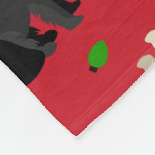 Couverture en polaire Schnauzer de Noël (Coin)