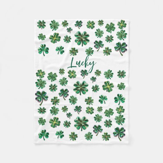 Couverture en polaire Shamrock Lucky Clover (Devant)