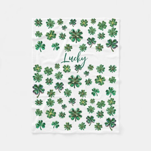 Couverture en polaire Shamrock Lucky Clover (Devant)