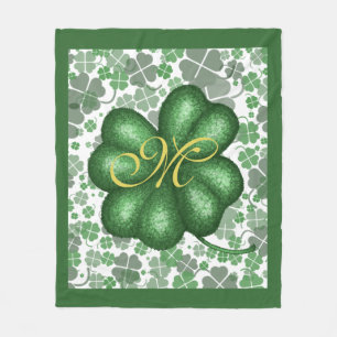 Couverture en polaire Shamrock Monogramme