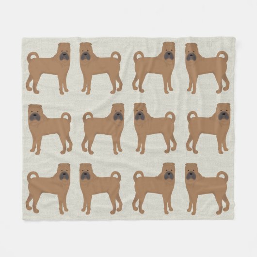 Couverture en polaire Shar-Pei (Devant (Horizontal))