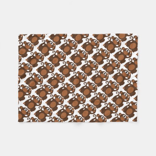 Couverture en polaire/Singes mignons (Devant (Horizontal))