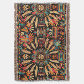 Couverture en polaire souple Turquoise "Aztec Drea (devant Vertical)