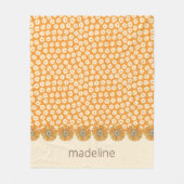 Couverture en polaire Super orange rétro (Devant)