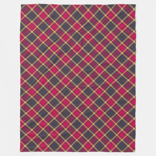 Couverture en polaire - Tartan écossais rouge et j (Devant)