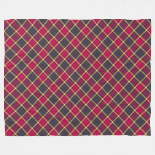 Couverture en polaire - Tartan écossais rouge et j (Devant (Horizontal))