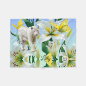 Couverture en polaire Tigre Blanc Jaune Lilly (Devant (Horizontal))