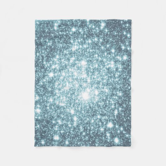 Couverture en polaire turquoise Stars (Devant)