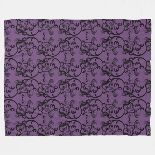 Couverture en polaire violette parisienne Damask (Devant (Horizontal))