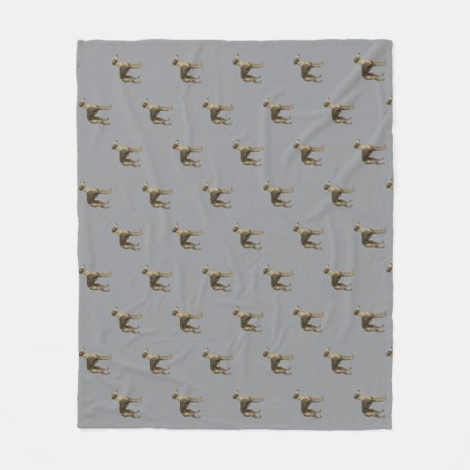 Couverture en polaire Whippet avec fond gris (Devant)