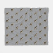 Couverture en polaire Whippet avec fond gris (Devant (Horizontal))
