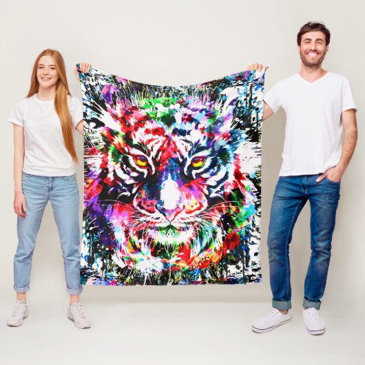 Couverture en Tiger Fleece | Coloré | Art Abstrait (En situation)