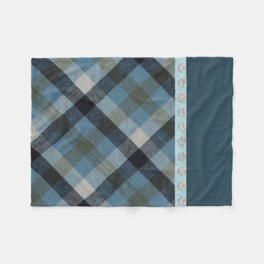 Couverture en toison bleu Tartan (Devant (Horizontal))