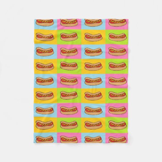couverture en toison carrelée hotdog (Devant)