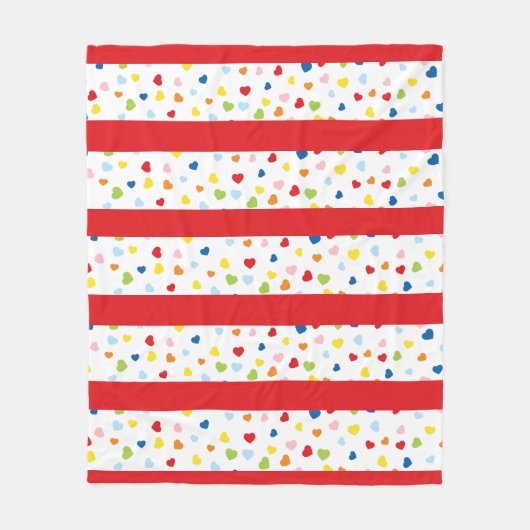 Couverture en toison Confetti et Red Stripe (Devant)