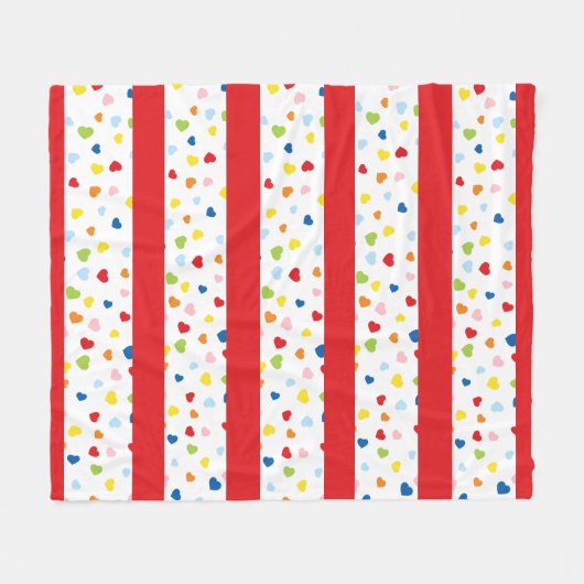 Couverture en toison Confetti et Red Stripe (Devant (Horizontal))